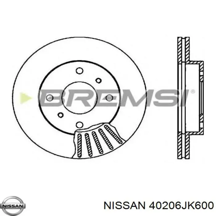 Disco de freno 40206JK600 Nissan/Infiniti
