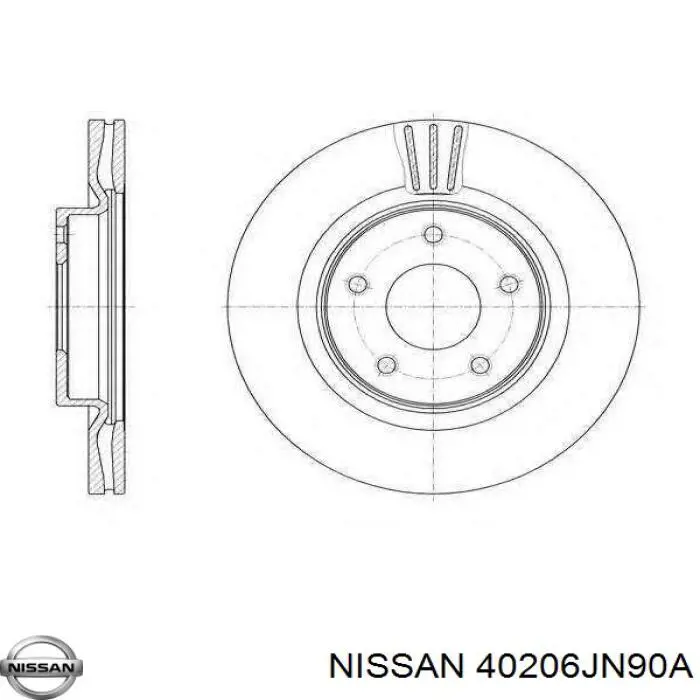 40206JN90A Nissan freno de disco delantero