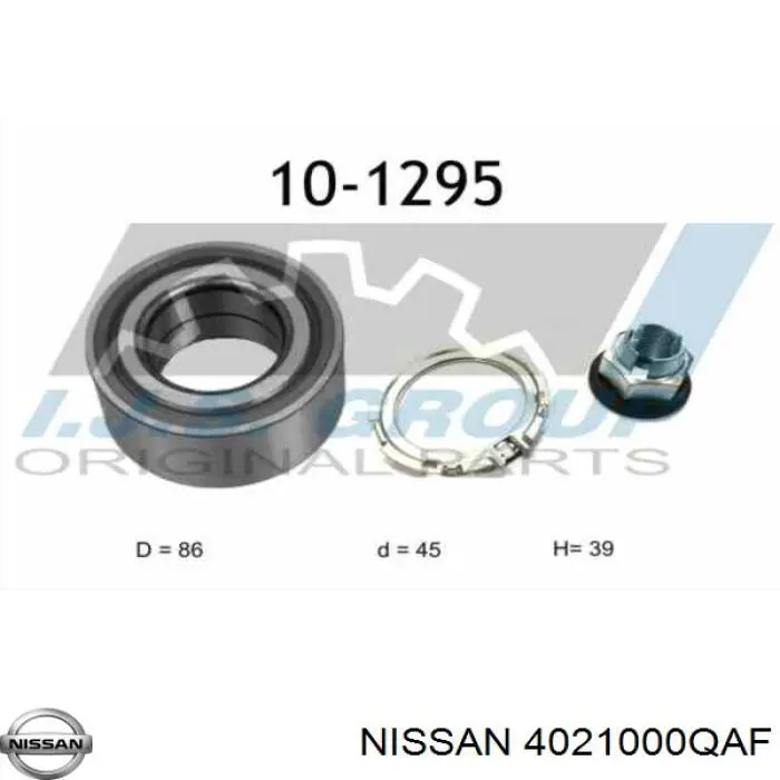 4021000QAF Nissan cojinete de rueda delantero