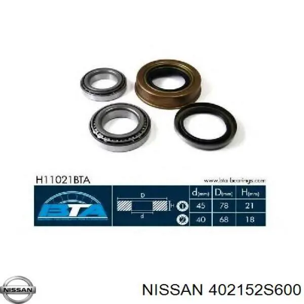 Cojinete exterior del cubo de rueda delantera Nissan/Infiniti 402152S600 precio, desde 13,52 EUR