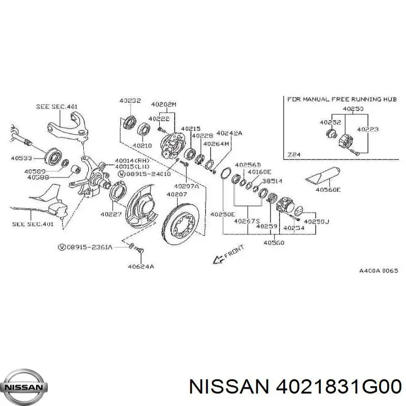 4021831G00 Nissan anillo de retención de cojinete de rueda