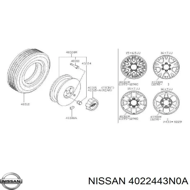 Comprar 4022443N0A Nissan/Infiniti Tuerca de neumático