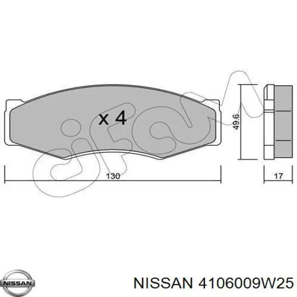Pastillas de freno 4106009W25 Nissan/Infiniti