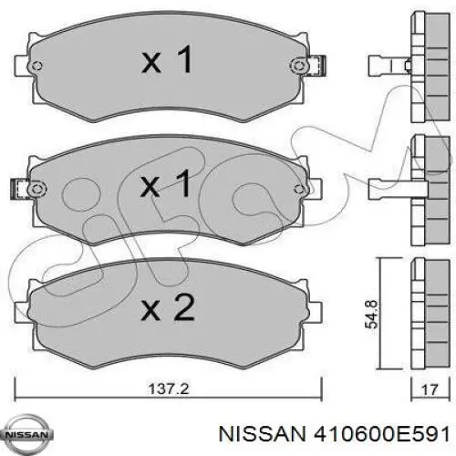 410600E591 Nissan pastillas de freno delanteras