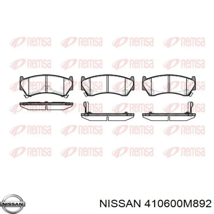 410600M892 Nissan pastillas de freno delanteras