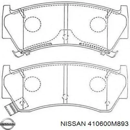 410600M893 Nissan pastillas de freno delanteras