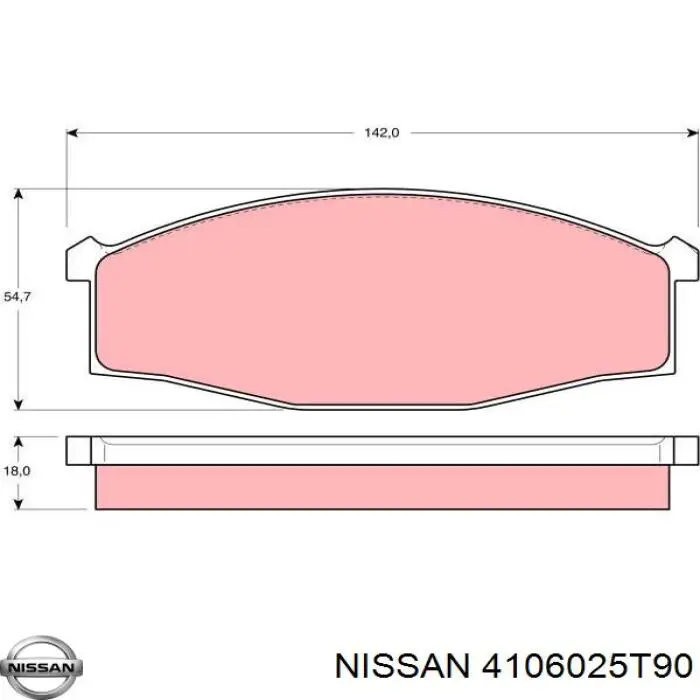 4106025T90 Nissan pastillas de freno delanteras