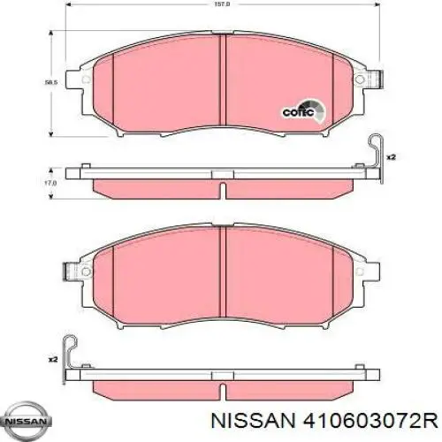 Pastillas de freno delanteras Nissan Navara D40M
