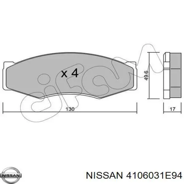 4106031E94 Nissan/Infiniti Pastillas delanteras