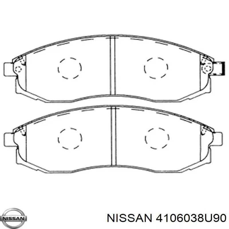 4106038U90 Nissan pastillas de freno delanteras