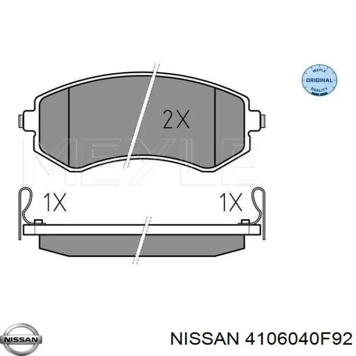 4106040F92 Nissan pastillas de freno delanteras