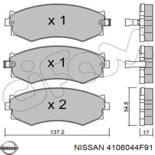 4106044F91 Nissan pastillas de freno delanteras