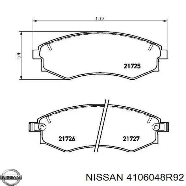 Pastillas de freno 4106048R92 Nissan/Infiniti