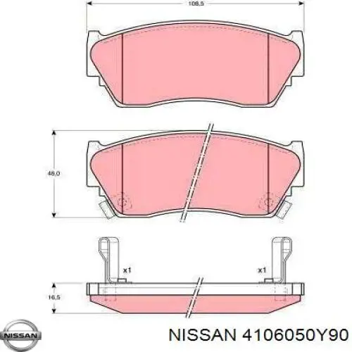 4106050Y90 Nissan pastillas de freno delanteras