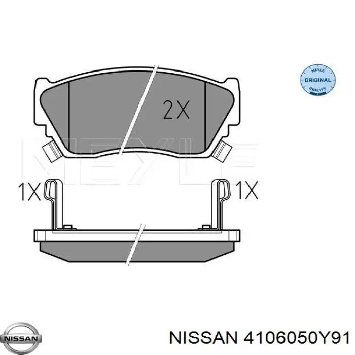 4106050Y91 Nissan pastillas de freno delanteras