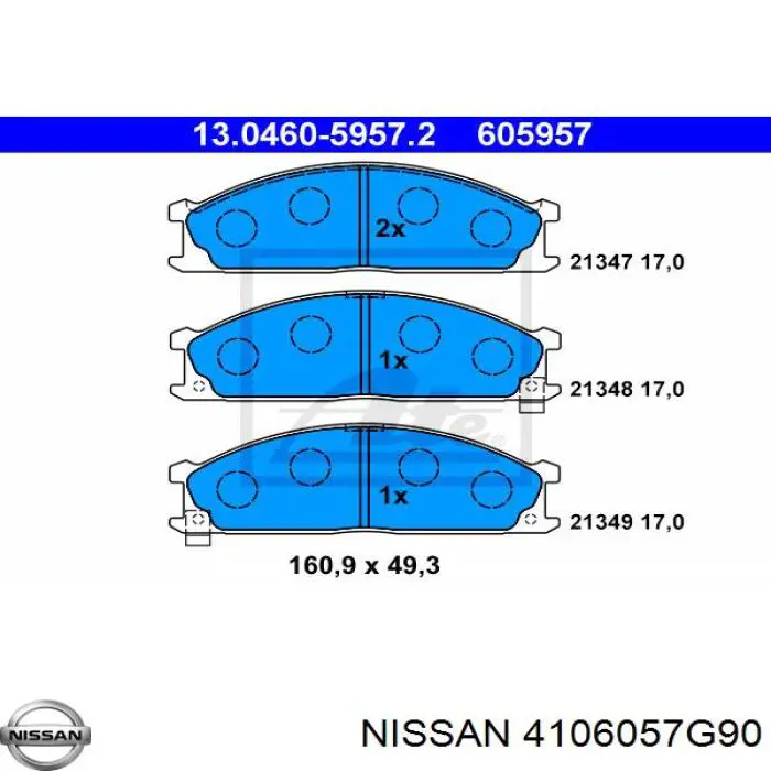 4106057G90 Nissan pastillas de freno delanteras