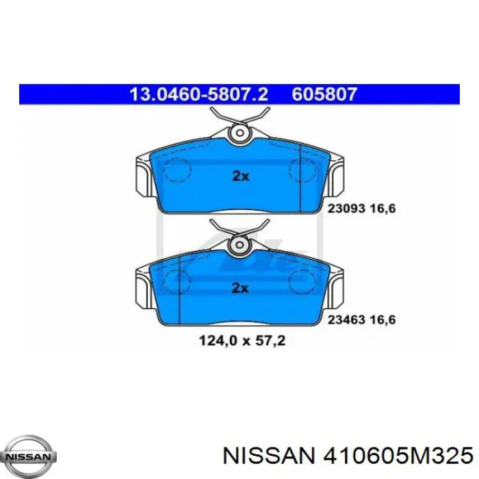 410605M325 Nissan pastillas de freno delanteras