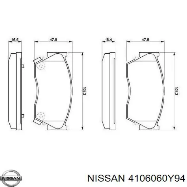 4106060Y94 Nissan pastillas de freno delanteras