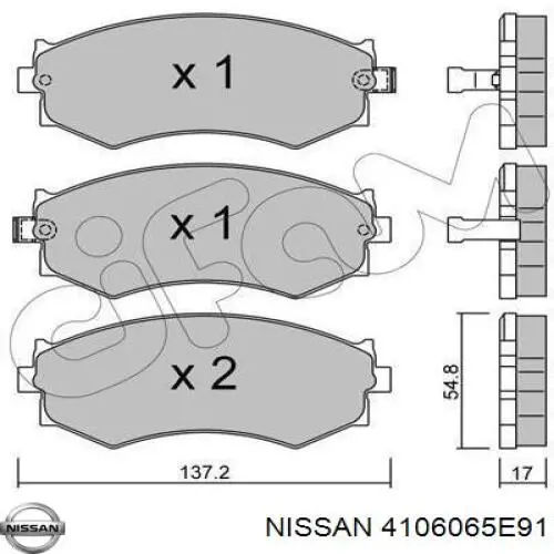 4106065E91 Nissan pastillas de freno delanteras