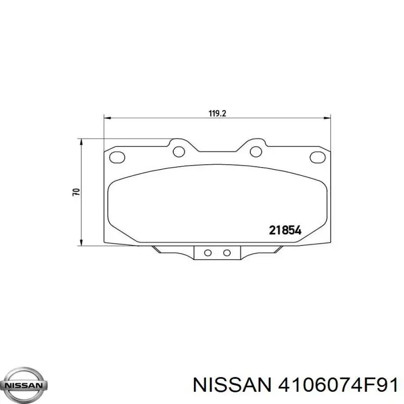4106074F91 Nissan pastillas de freno delanteras