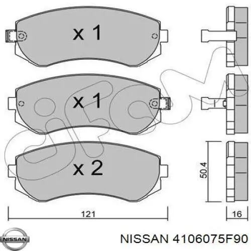 4106075F90 Nissan pastillas de freno delanteras