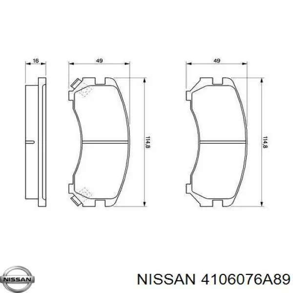 4106076A89 Nissan pastillas de freno delanteras