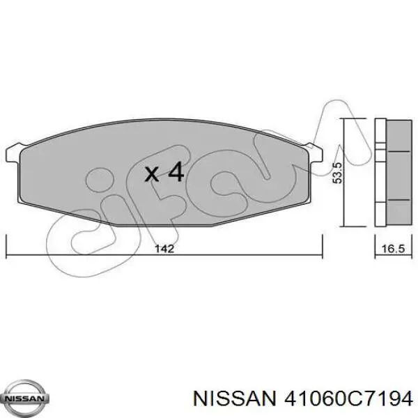 41060C7194 Nissan pastillas de freno delanteras