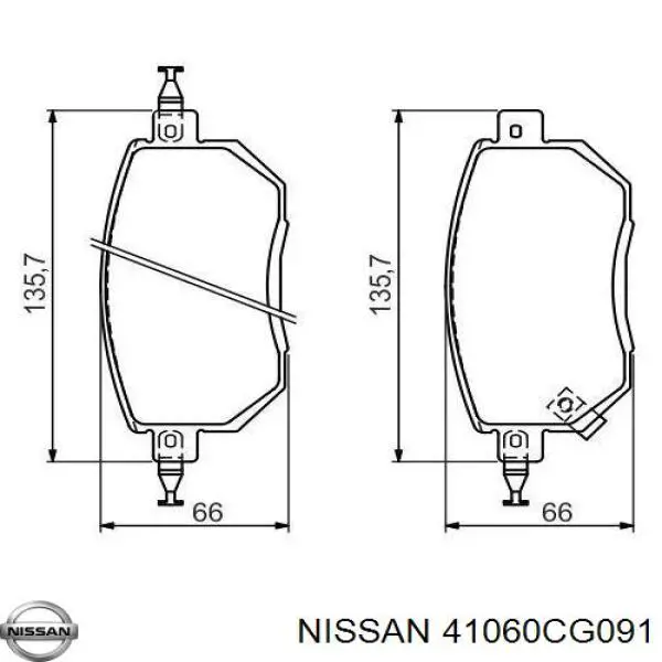 41060CG091 Nissan pastillas de freno delanteras