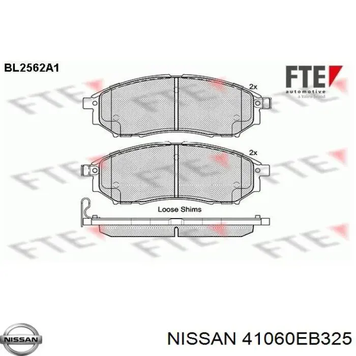 Comprar 41060EB325 Nissan/Infiniti Pastillas delanteras de freno