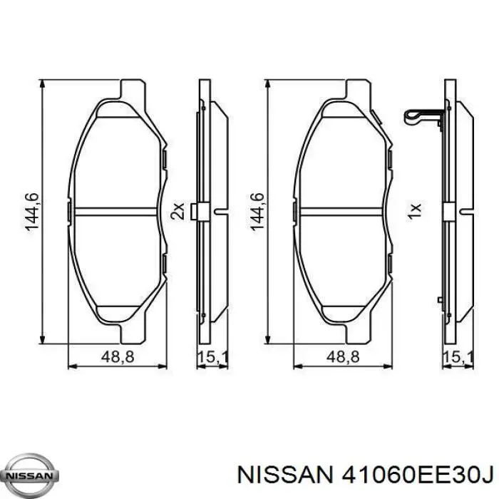 Comprar 41060EE30J Nissan/Infiniti Pastillas delanteras de freno