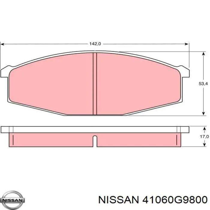Comprar 41060G9800 Nissan/Infiniti Pastillas delanteras de freno