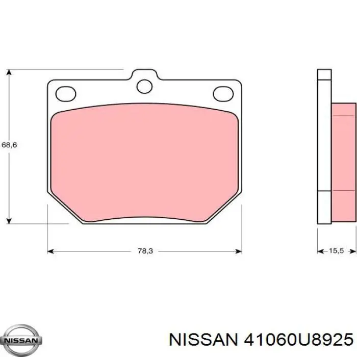 41060U8925 Nissan pastillas de freno delanteras