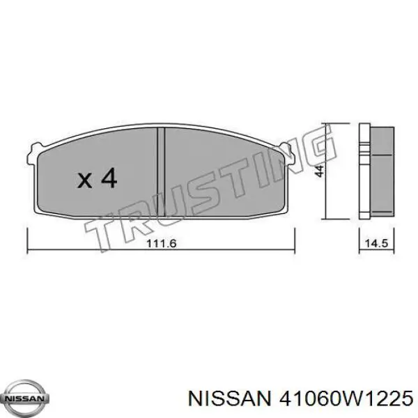 Pastillas freno delanteras Nissan/Infiniti 41060W1225 precio, desde 23,23 EUR