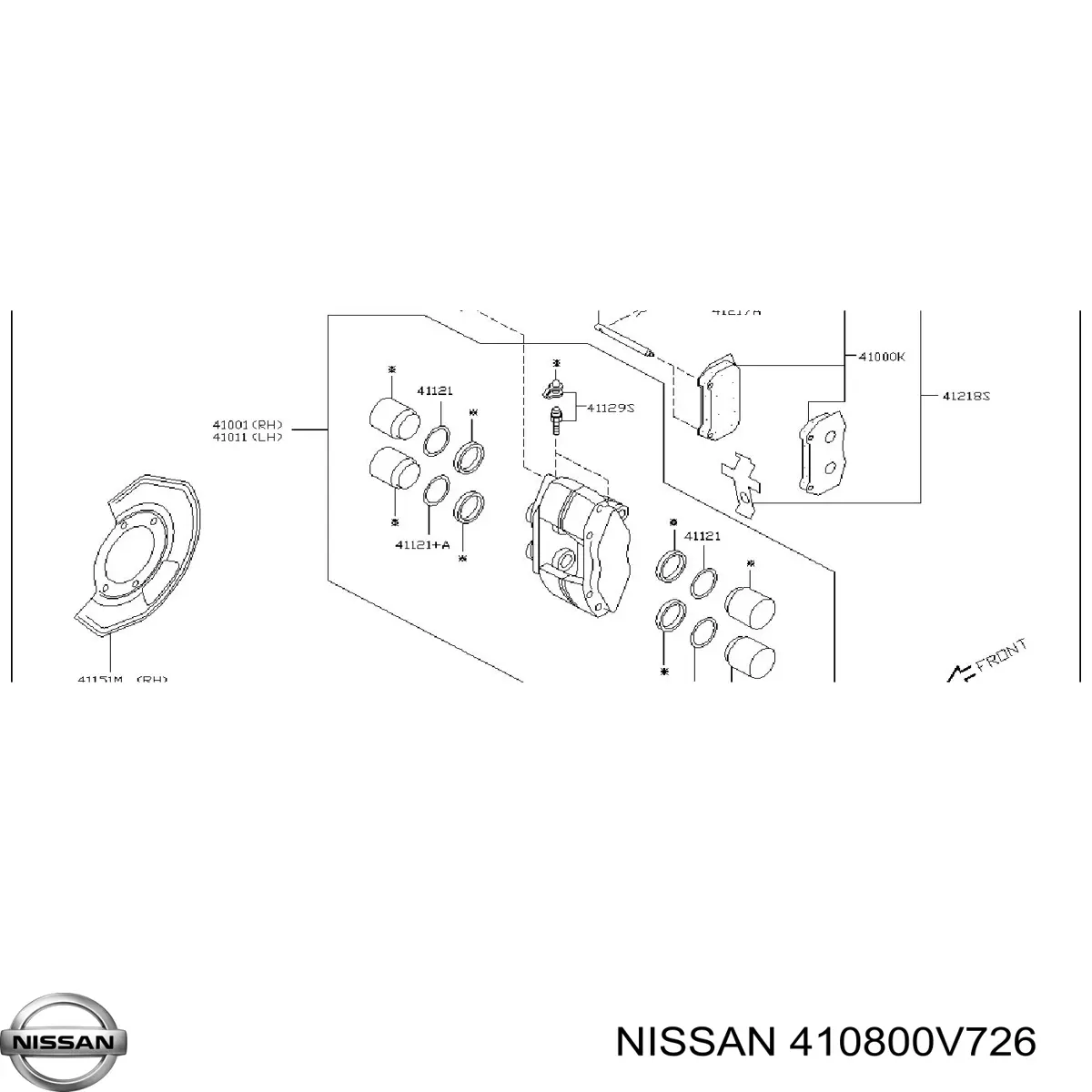 Juego de resortes de sujeción de pastillas de freno delanteras Nissan/Infiniti 410800V726 precio, desde 12,49 EUR