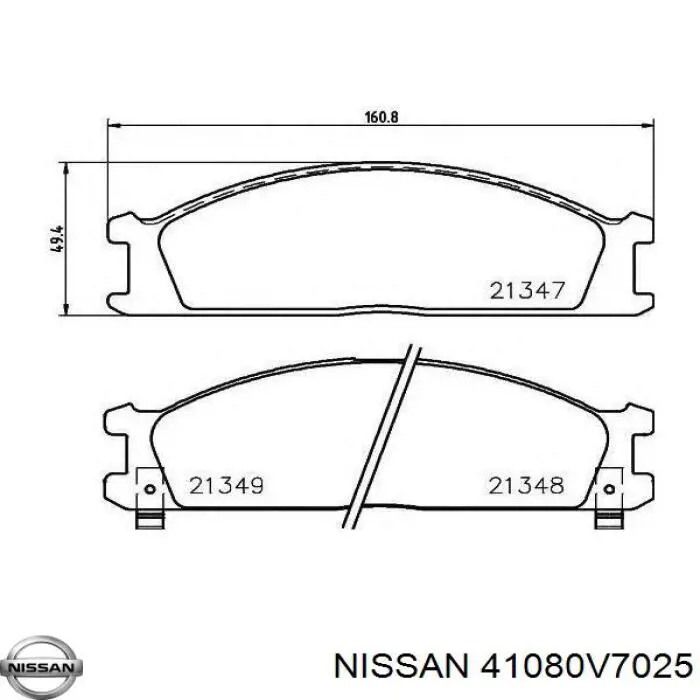 41080V7025 Nissan pastillas de freno delanteras