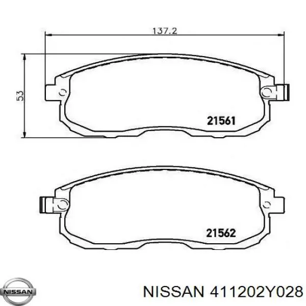 411202Y028 Nissan/Infiniti Kit de reparación de pinzas