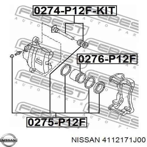 4112171J00 Nissan émbolo, pinza del freno delantera