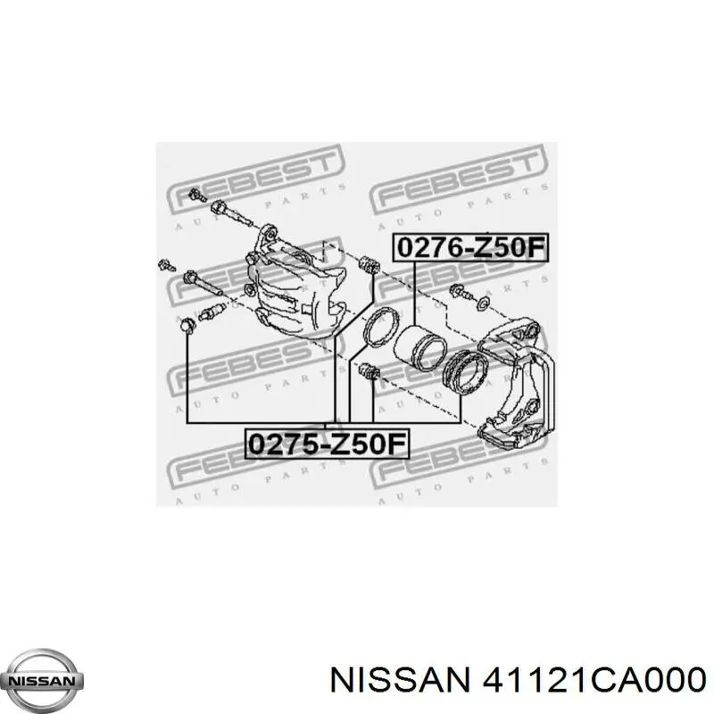 Pistón, pinza de freno delantero para Nissan Murano (Z50)