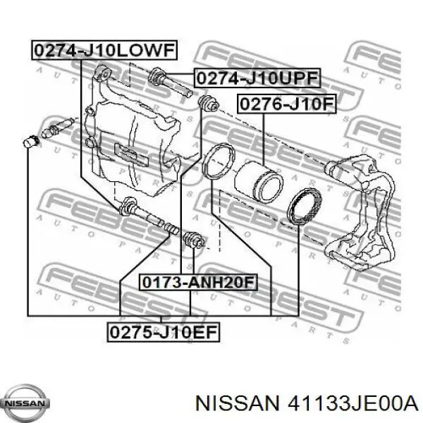 41133JE00A Nissan guía de la pinza delantera