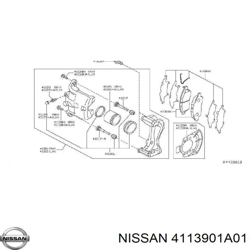 Guía de la pinza de freno delantera Nissan/Infiniti 4113901A01 precio, desde 8,23 EUR