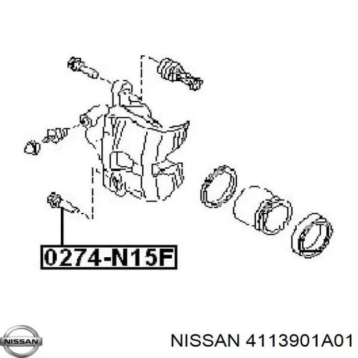 Comprar 4113901A01 Nissan/Infiniti Guía de la pinza de freno delantera
