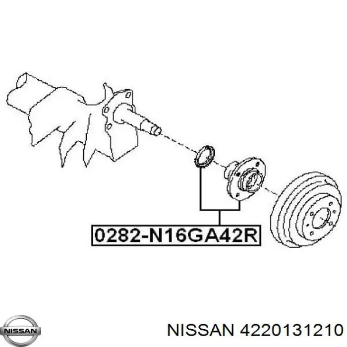 4220131210 Nissan cubo de rueda trasero