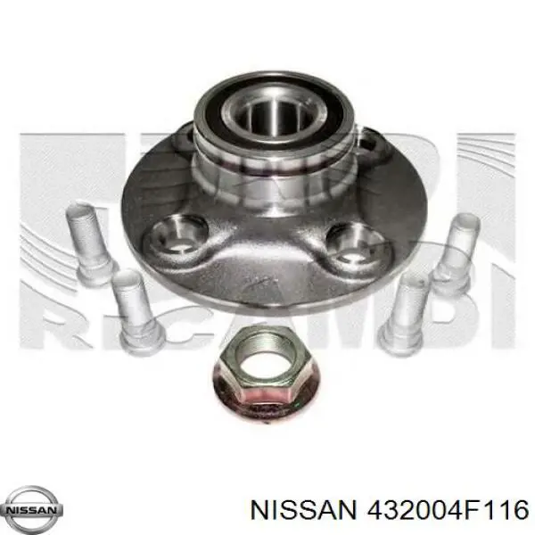 432004F116 Nissan cubo de rueda trasero