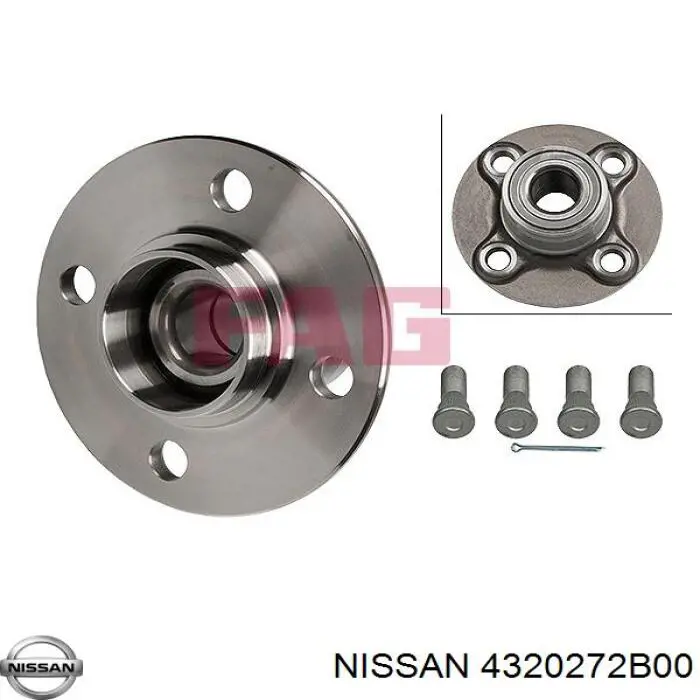 4320272B00 Nissan cubo de rueda trasero