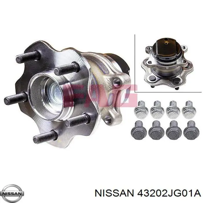 Cubo de rueda trasero 43202JG01A Nissan/Infiniti