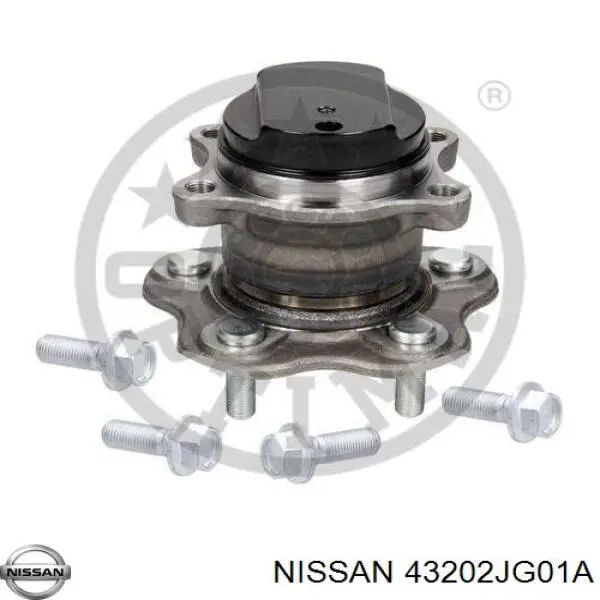 Comprar 43202JG01A Nissan/Infiniti Cubo de rueda, Eje trasero