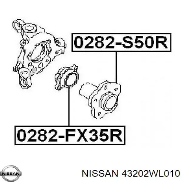 Buje de rueda Nissan/Infiniti 43202WL010 precio, desde 41,17 EUR