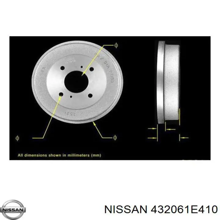 432061E410 Nissan freno de tambor trasero