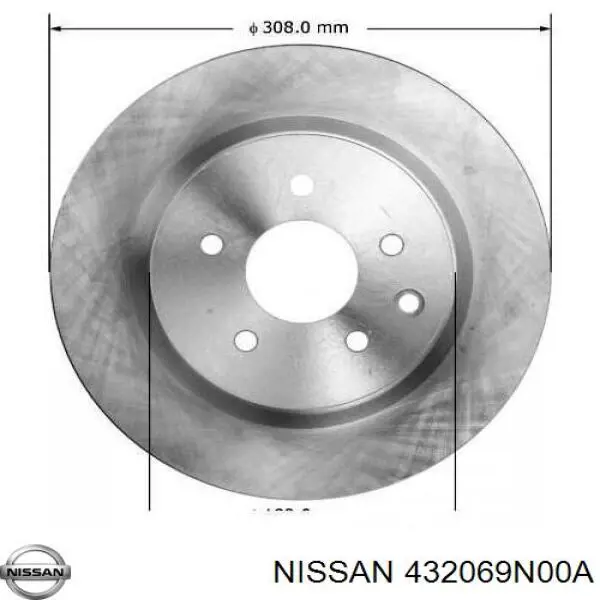 432069N00A Nissan disco de freno trasero