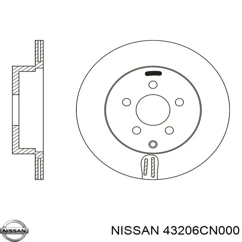 43206CN000 Nissan disco de freno trasero